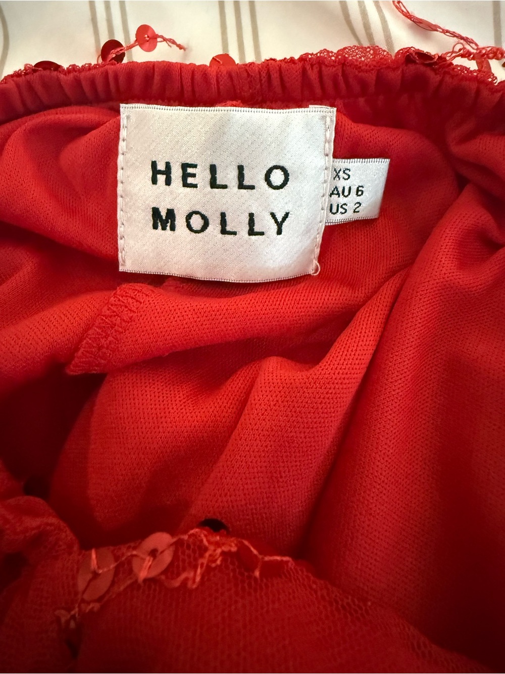 Hello Molly Bright Red Sequin Party Dress - Picture 5 of 5